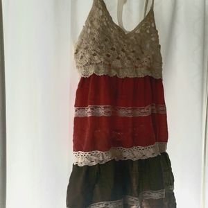 Chesley crochet lace tiered sheer babydoll dress
